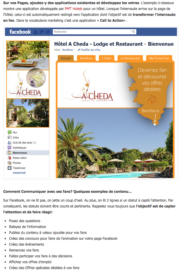 Blog avec article sur les réseaux sociaux d'hôtels indépendants